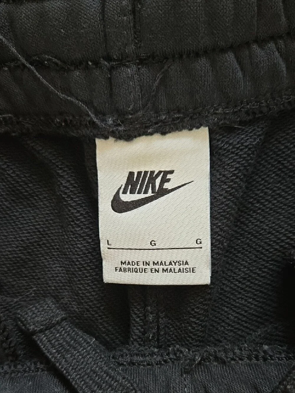 Nike Black Kids Fleece Shorts with White Swoosh
